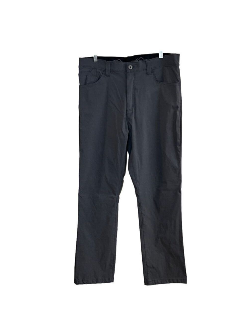 Men's Eddie Bauer Nylon Tech Pants. Gray Stretch Flex Straight Leg. Size 36 x 32